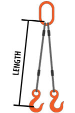 5/8" Single Leg Eye & Hook Wire Rope Sling