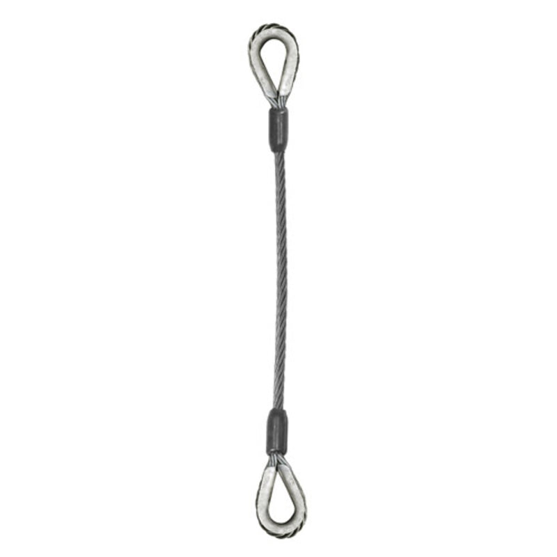 1/4" Single Leg Thimble Eye & Thimble Eye Wire Rope Sling